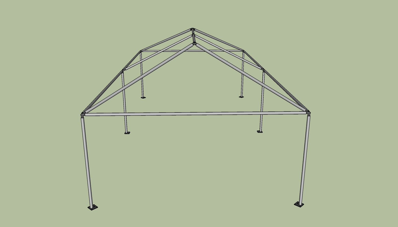 15x30 frame tent side view